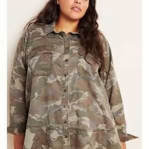 Anthropologie Camouflage Button-Up Shirt